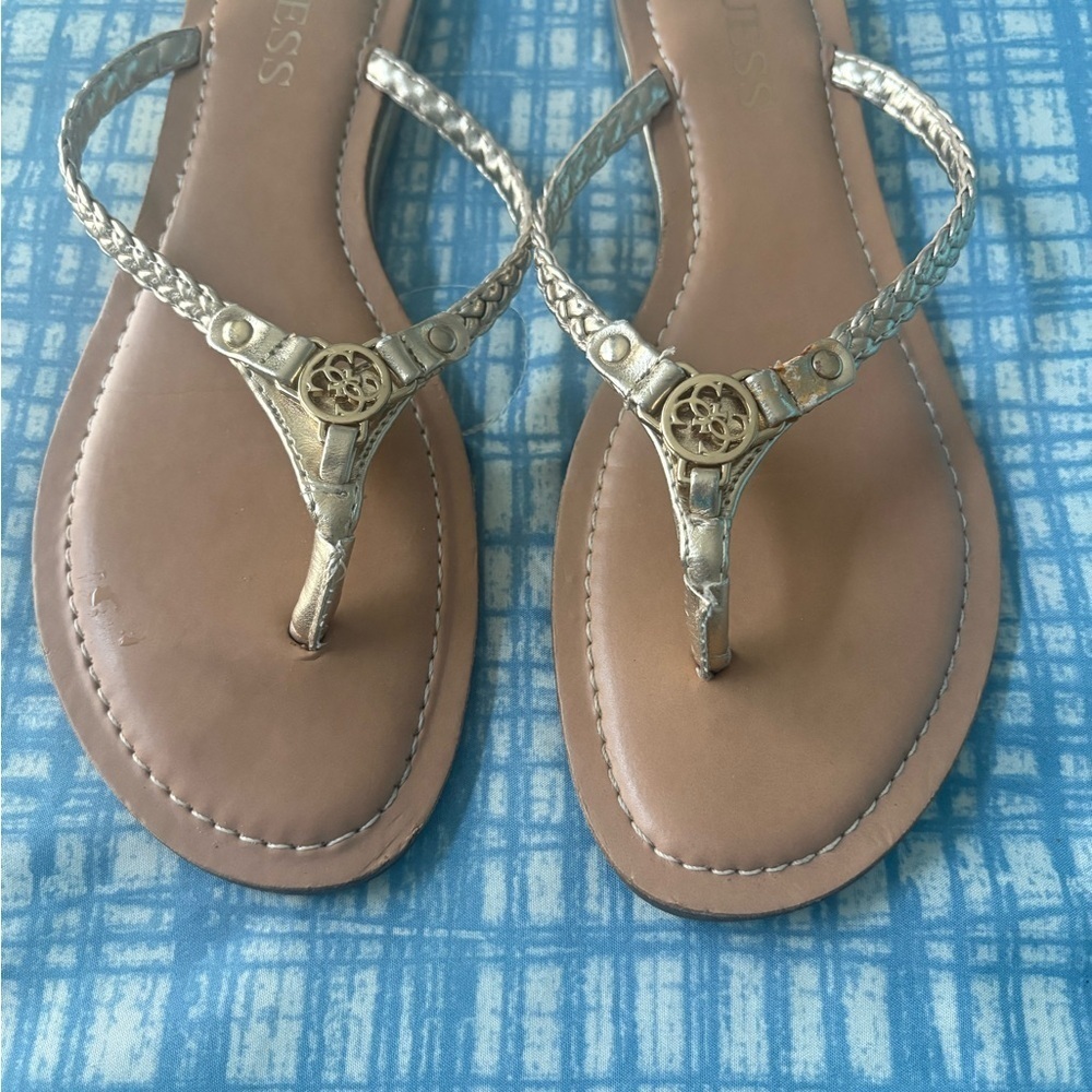 GUESS Gold Braided Women's Sandals Size 8